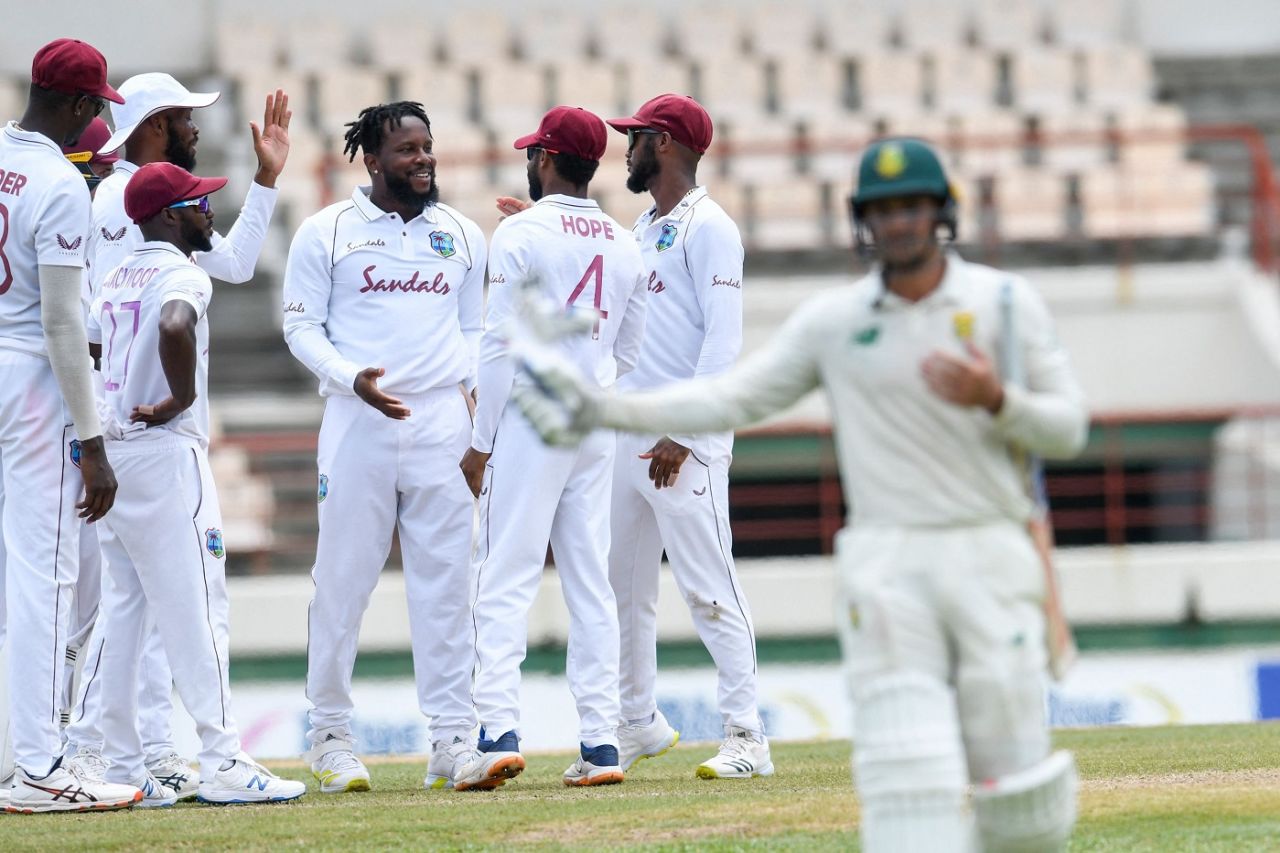 Kyle Mayers sent back Quinton de Kock for 96, West Indies vs South Africa, 2nd Test, Gros Islet, 2nd day, June 19, 2021
