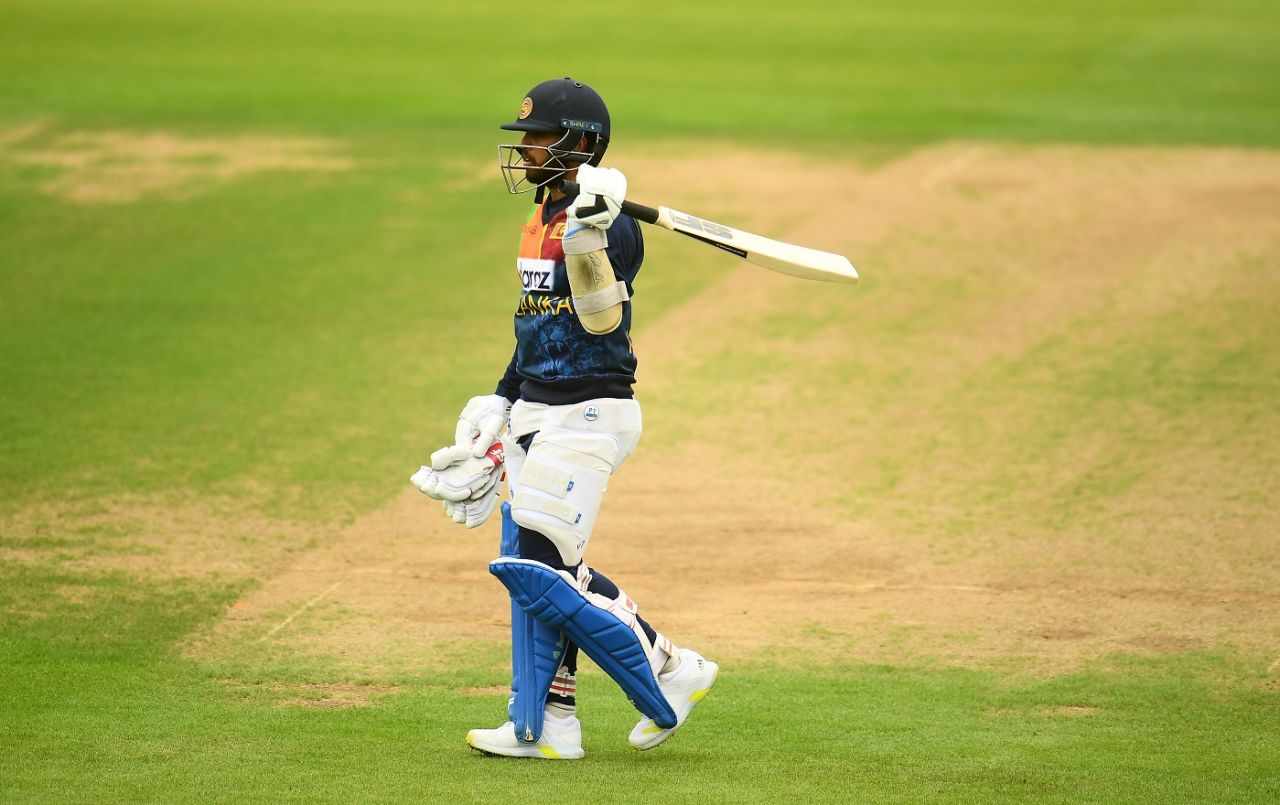 Kusal Mendis weilds a bat at training, England vs Sri Lanka. Cardiff, June 21, 2021