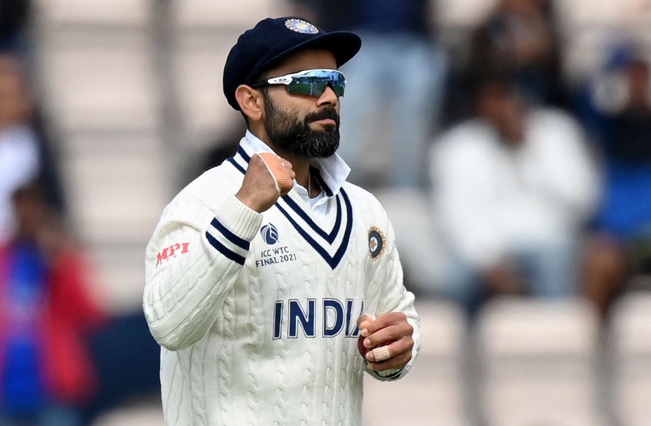 Virat Kohli is pumped as a New Zealand wicket falls, India vs New Zealand, WTC final, Southampton, 5th day, June 22, 2021
