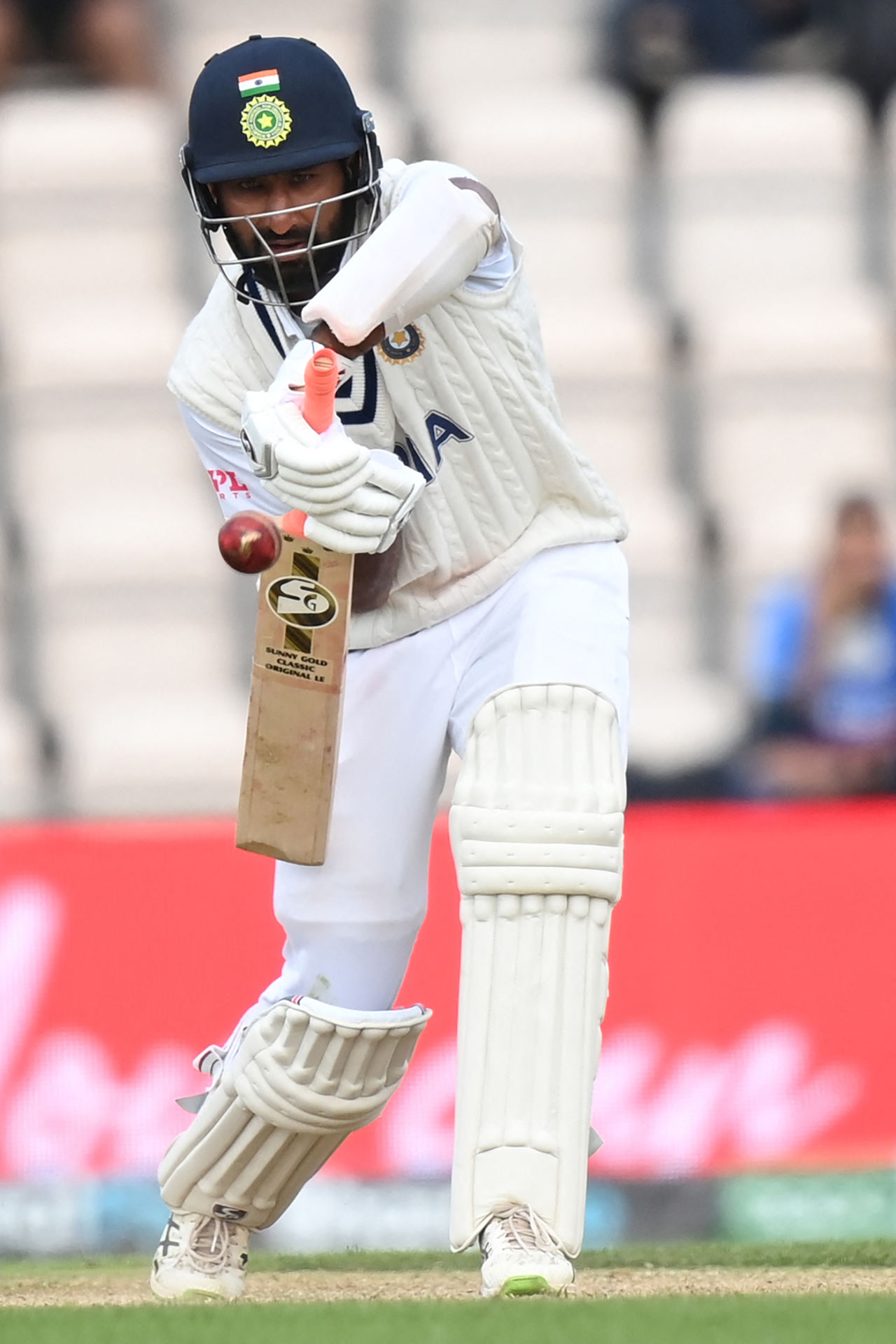 Cheteswhar Pujara gets behind one, World Test Championship (WTC) final, 5th day, Southampton, June 22, 2021