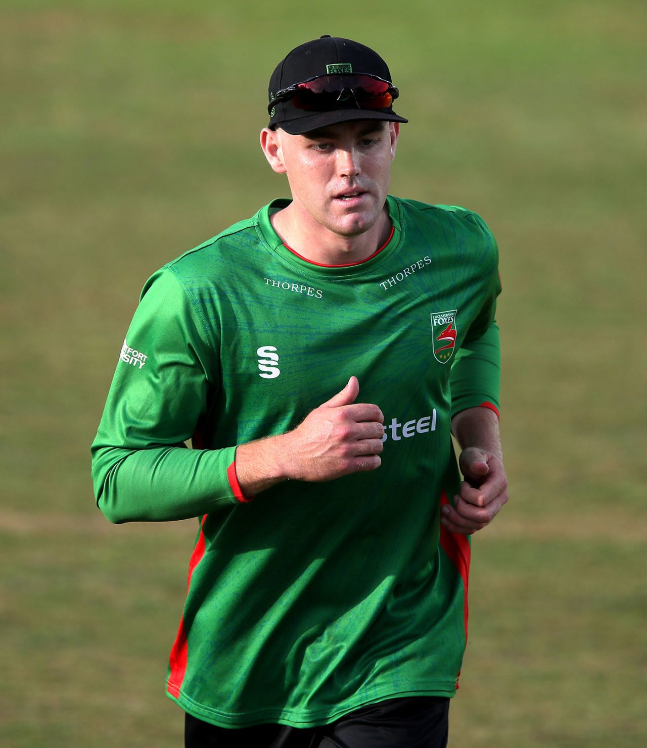 Louis Kimber runs on the field, Vitality Blast T20, Leicestershire Foxes vs Birmingham Bears, Leicester, June 16, 2021