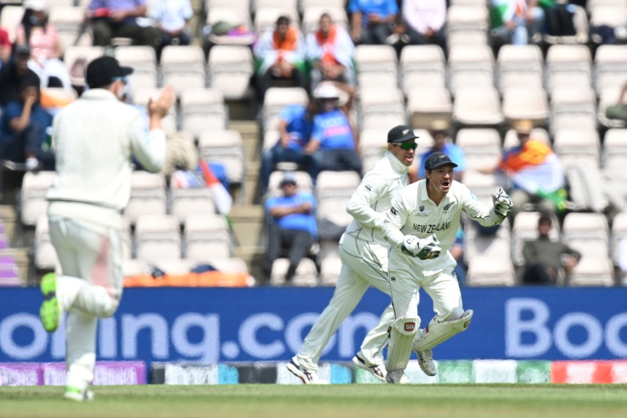 In his final day in Test cricket, BJ Watling took three catches to go past MS Dhoni on the list of keepers with the most catches, India vs New Zealand, World Test Championship (WTC) final, Southampton, Day 6 - reserve day, June 23, 2021
