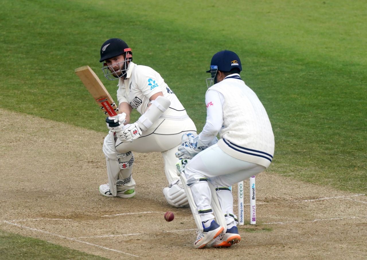 Kane Williamson sweeps during New Zealand's chase, India vs New Zealand, World Test Championship (WTC) final, Southampton, Day 6 - reserve day, June 23, 2021