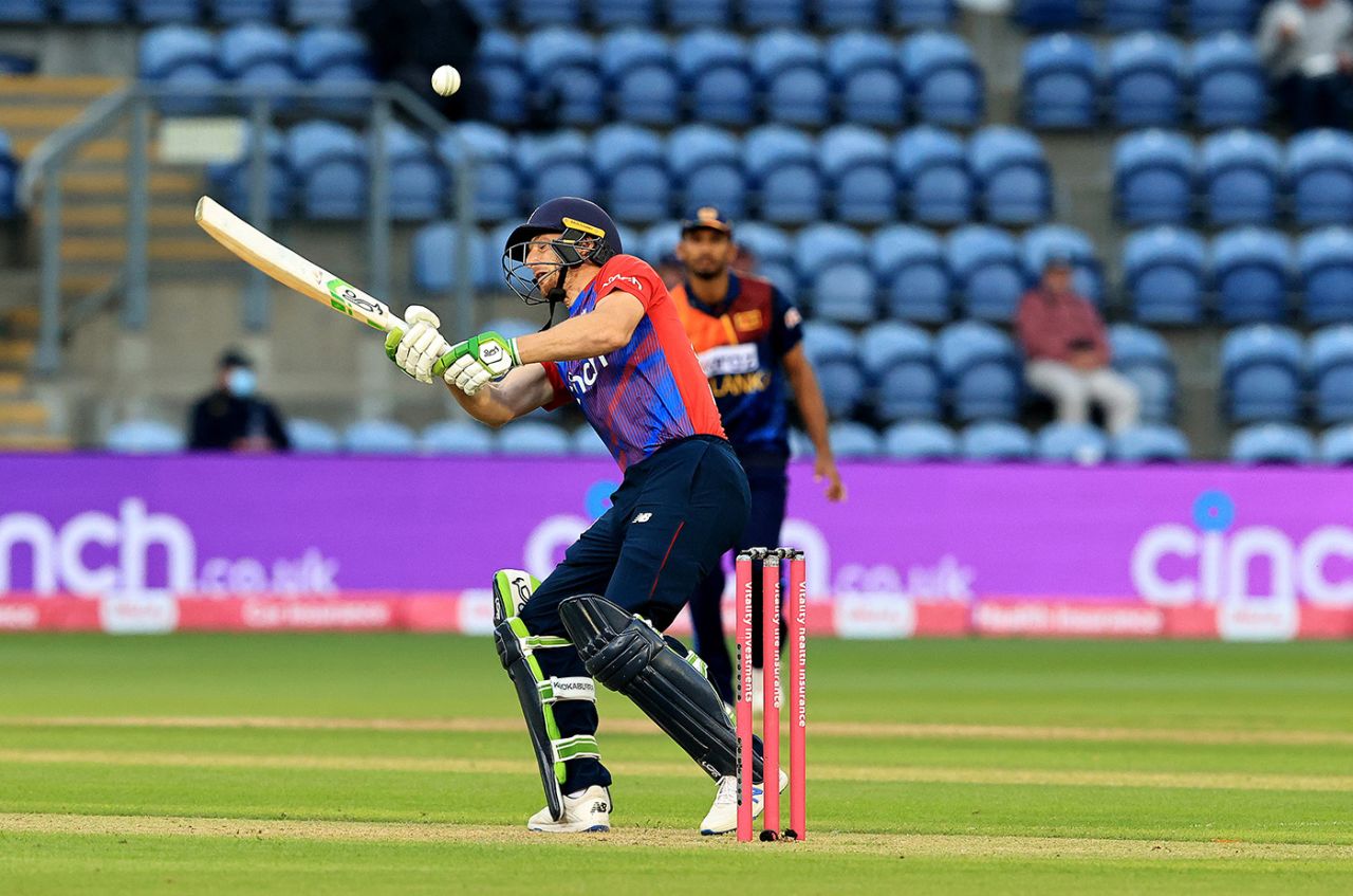 Jos Buttler gets out the ramp, England vs Sri Lanka, 1st T20I, Cardiff, June 23, 2021