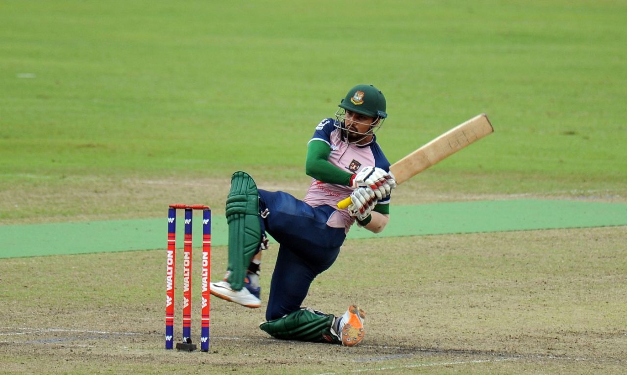Nurul Hasan pulls one behind the wicket, Dhaka, June 24, 2021