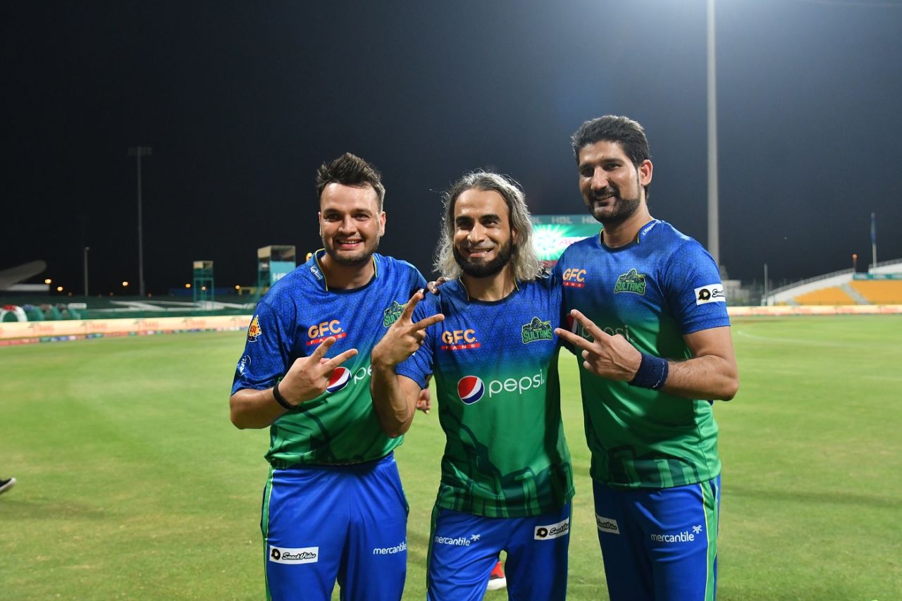 Usman Qadir, Imran Tahir and Sohail Tanvir soak in Multan Sultans' title win, Multan Sultans vs Peshawar Zalmi, PSL 2021 final, Abu Dhabi