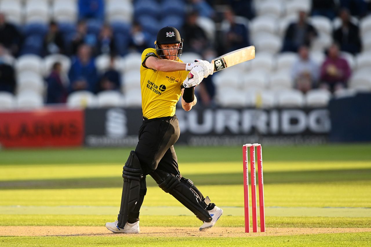 Glenn Phillips swings for the fences, Sussex vs Gloucestershire, Vitality Blast, Hove, June 25, 2021