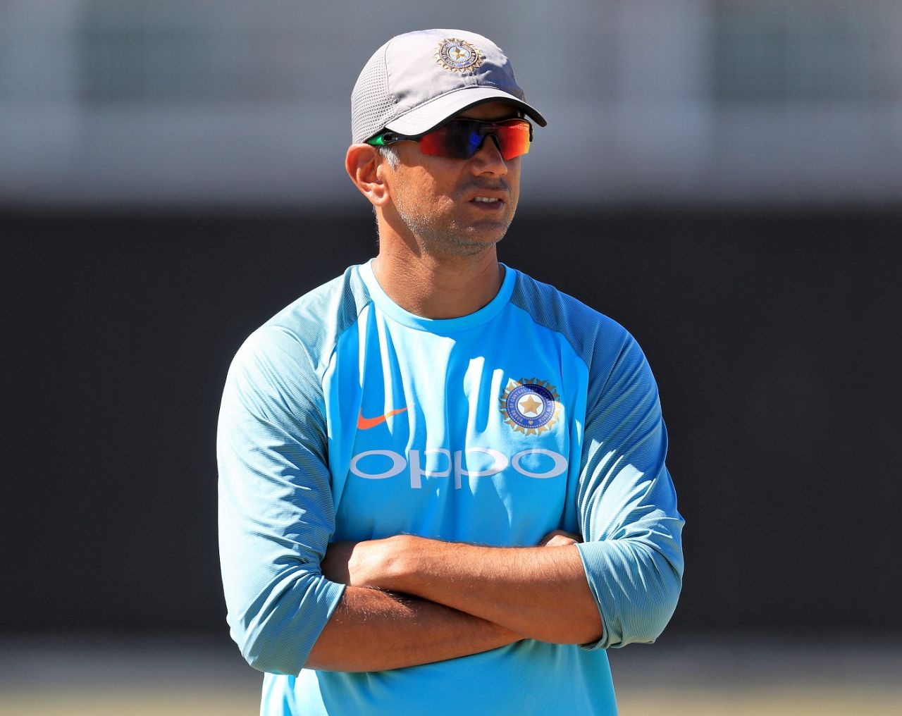 India A coach Rahul Dravid looks on, Fischer County Ground, June 26, 2018