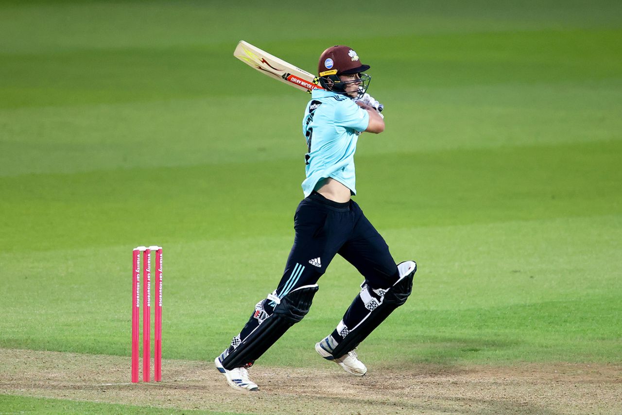 Jamie Smith swings into the leg side, Surrey vs Glamorgan, Kia Oval, Vitality T20 Blast, June 14, 2021
