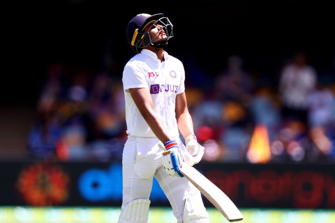 Shubman Gill throws his head back in disappointment, Australia vs India, 4th Test, Brisbane, 5th day, January 19, 2021