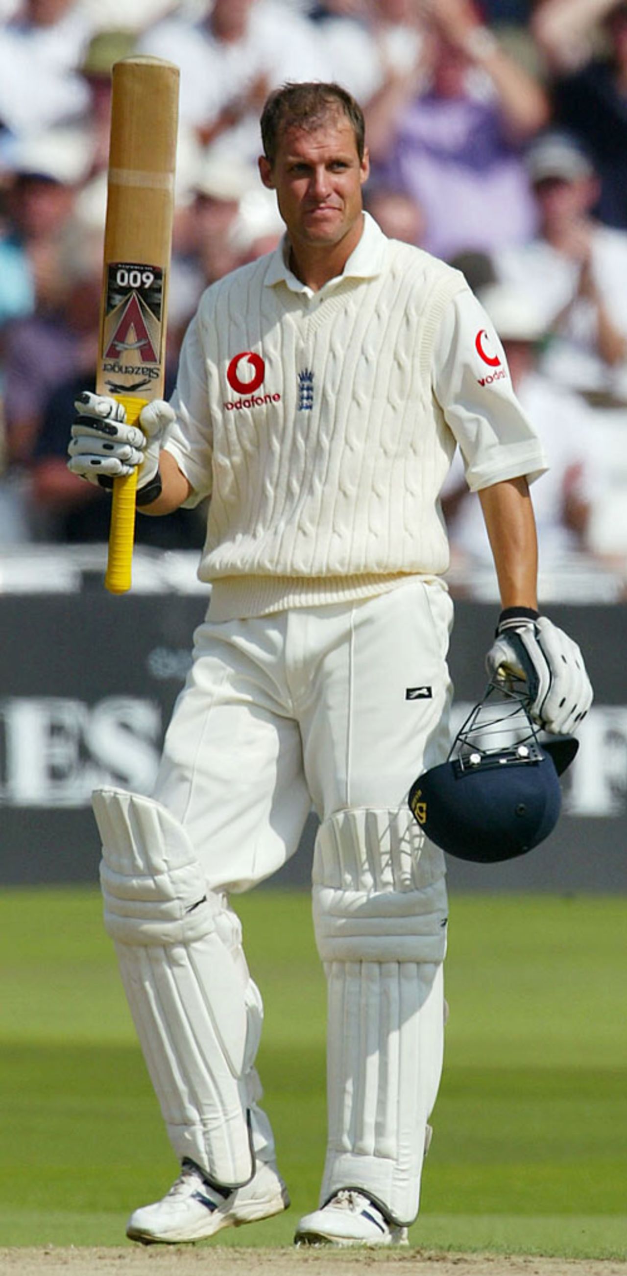 Ed Smith celebrates his maiden Test fifty, England v South Africa, Trent Bridge, August 15, 2003