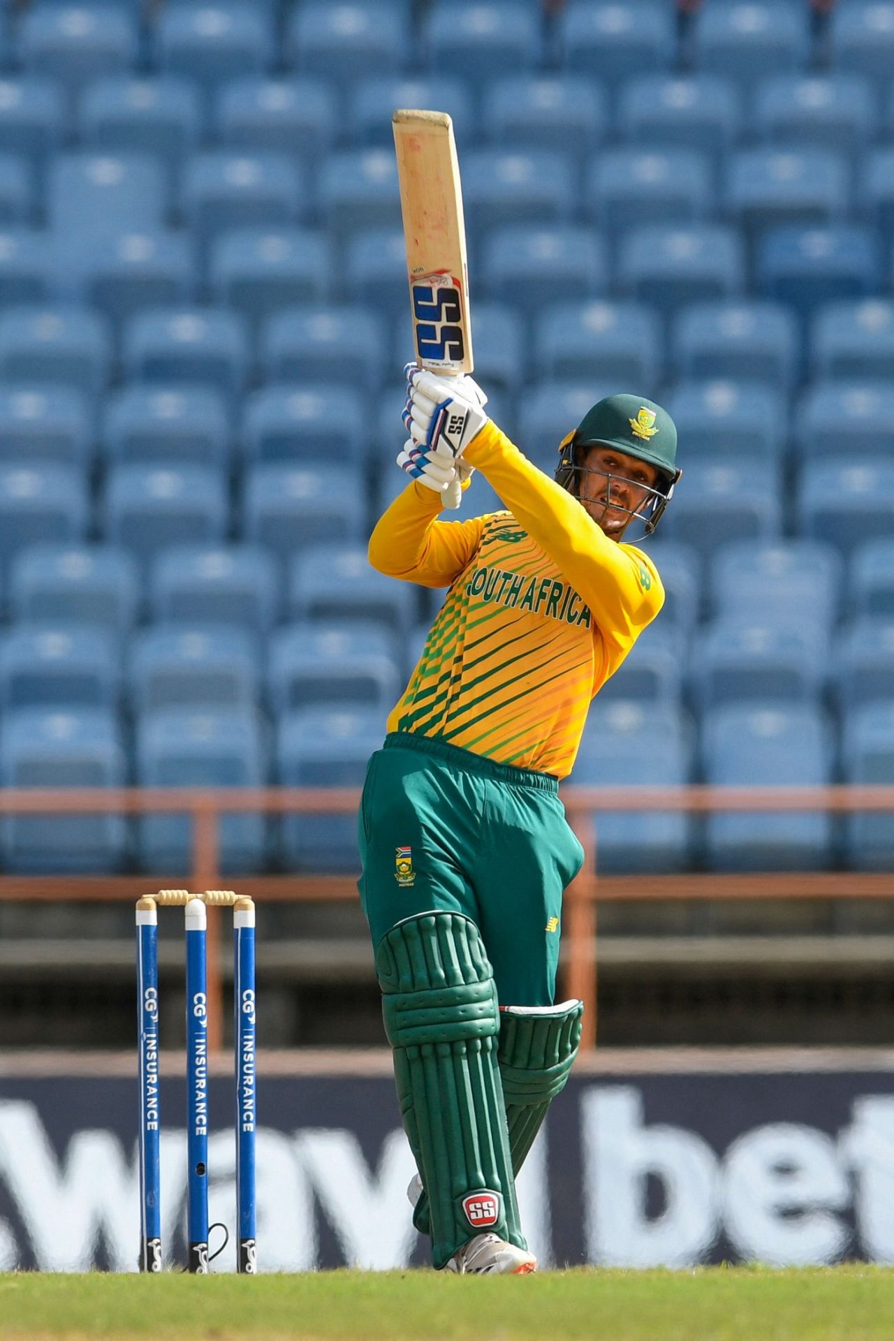 Quinton de Kock drives to the on side, West Indies vs South Africa, 4th T20I, St George's, July 1, 2021
