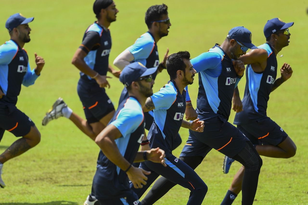 India players for the T20I series against Sri Lanka warm-up during training, Colombo, July 2, 2021