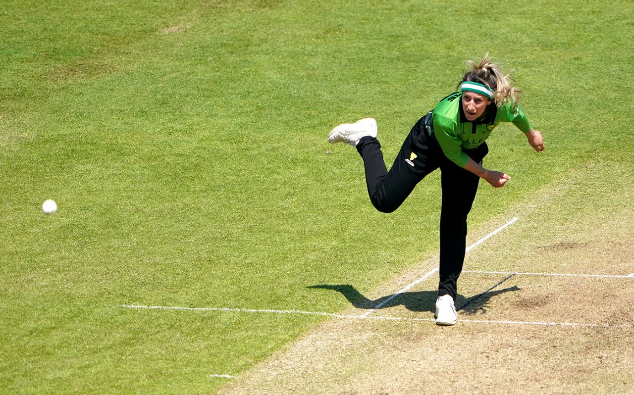 Fi Morris delivers the ball, Central Sparks vs Western Storm, Edgbaston, Rachael Heyhoe Flint Trophy, Edgbaston, May 31, 2021