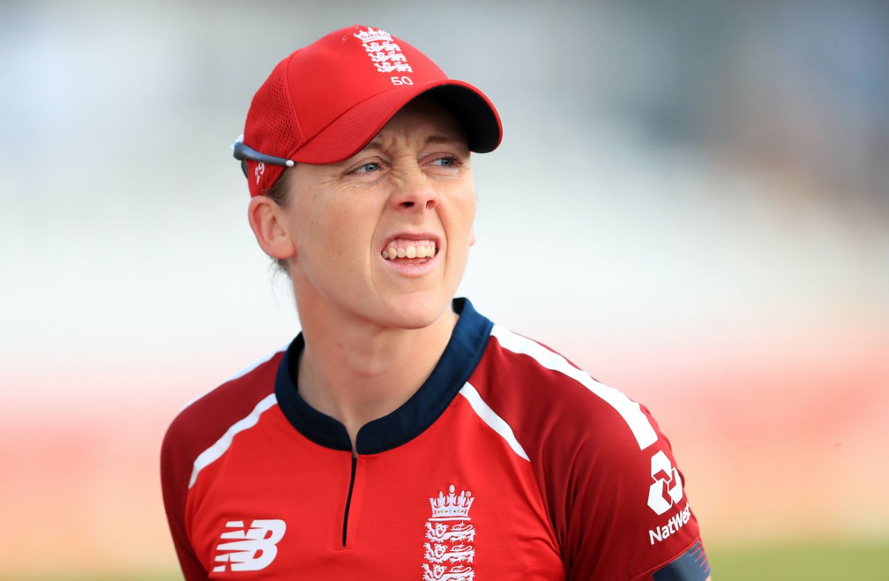 England captain Heather Knight expresses her disapproval, England v West Indies, 2nd women's T20I, Derby, September 23, 2020