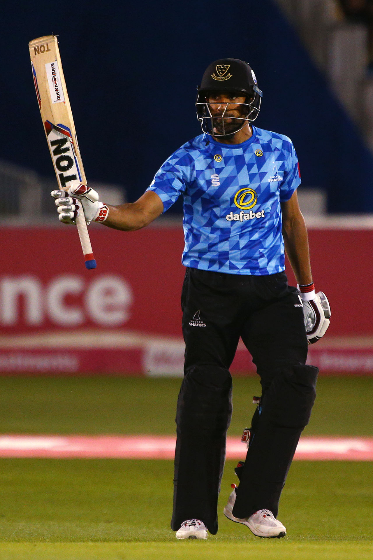 Ravi Bopara acknowledges his fifty, Sussex vs Hampshire, Vitality Blast, Hove, June 12, 2021