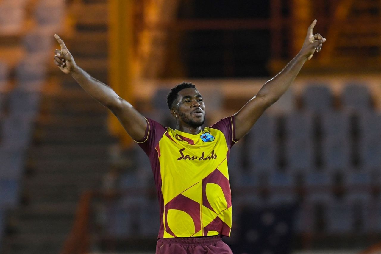 Obed McCoy has a variety of slower balls in his repertoire, West Indies vs Australia, 1st T20I, St Lucia, July 9, 2021