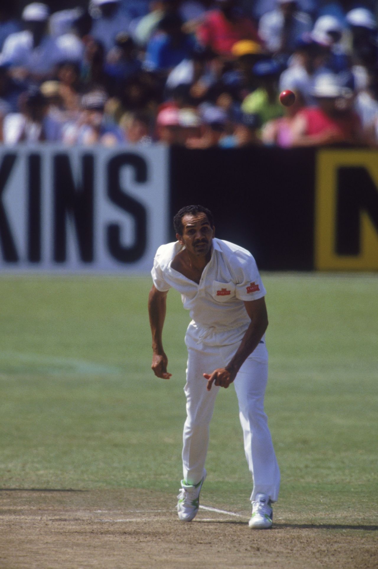 Omar Henry bowling his left-arm spin on Test debut, South Africa v India, 1st Test, Durban, 2nd day, November 14, 1992