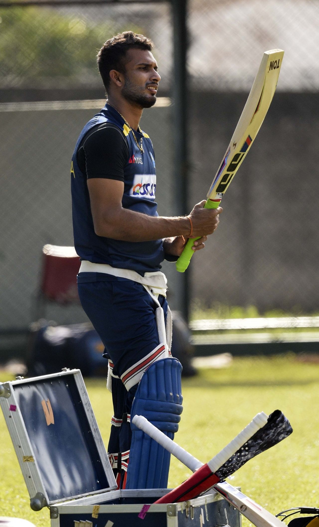 Dasun Shanaka in action at the nets, Colombo, July 13, 2021