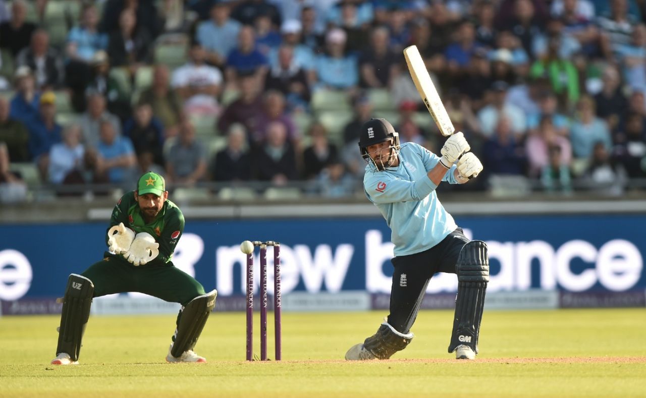 James Vince drives through the covers, England vs Pakistan, 3rd ODI, Edgbaston, July 13, 2021