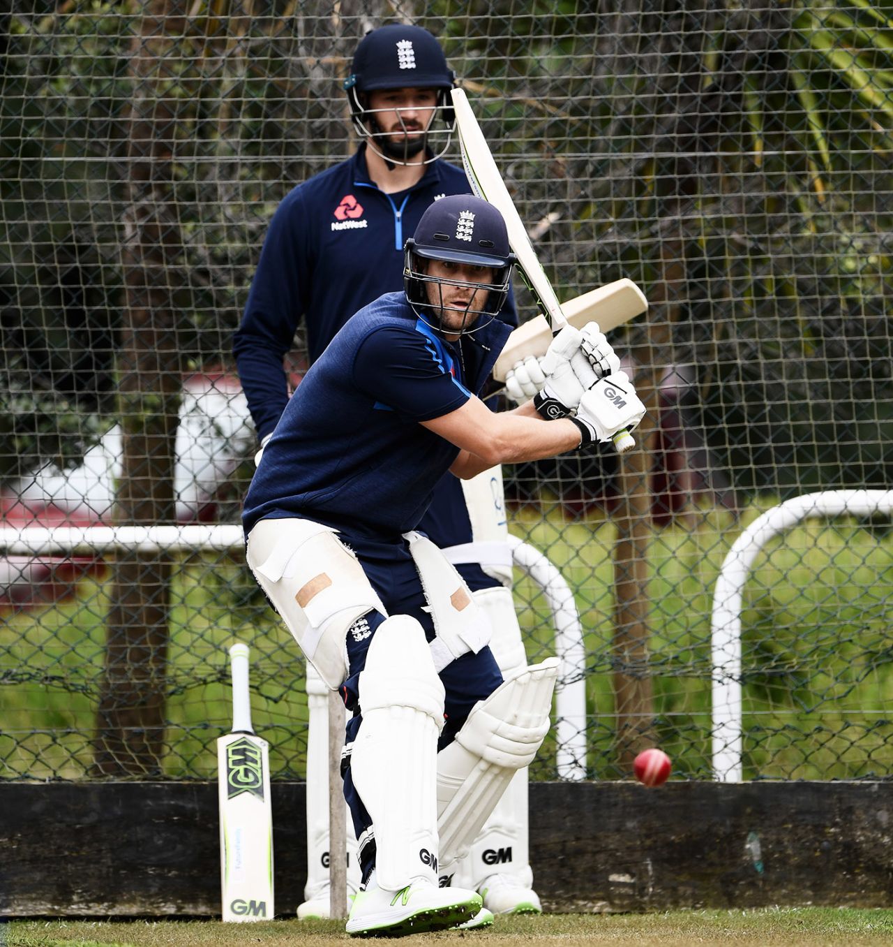 James Vince watches Dawid Malan bat in the nets, New Zealand XI v England XI, Tour match, Hamilton, 2nd day, March 17, 2018