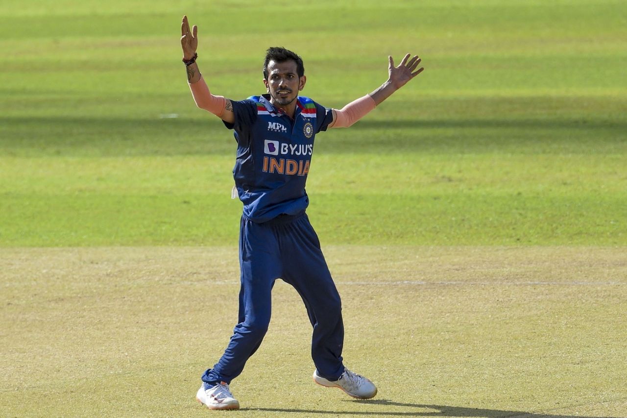 Yuzvendra Chahal appeals for a wicket, Sri Lanka vs India, 2nd ODI, Colombo, July 20, 2021