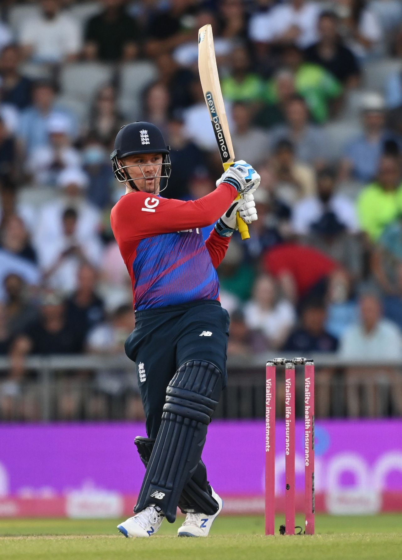 Jason Roy pulls through the leg side, England vs Pakistan, 3rd T20I, Old Trafford, July 20, 2021