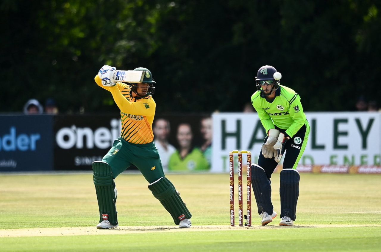 Quinton de Kock scored briskly even as South Africa collapsed, Ireland vs South Africa, 2nd T20I, Belfast, July 22, 2021