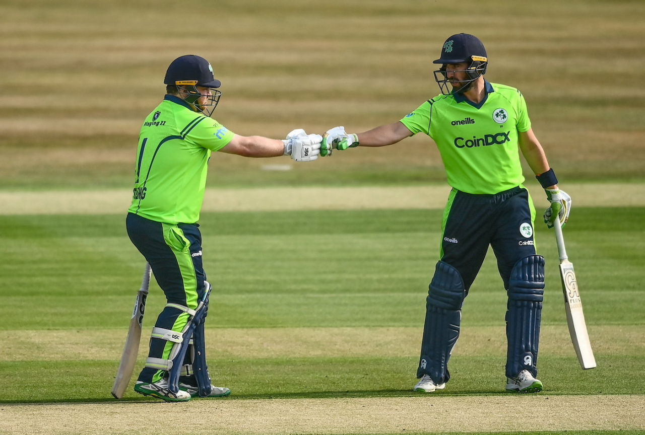 Paul Stirling and Andy Balbirnie stitched a steady partnership, Ireland vs South Africa, 2nd T20I, Belfast, July 22, 2021