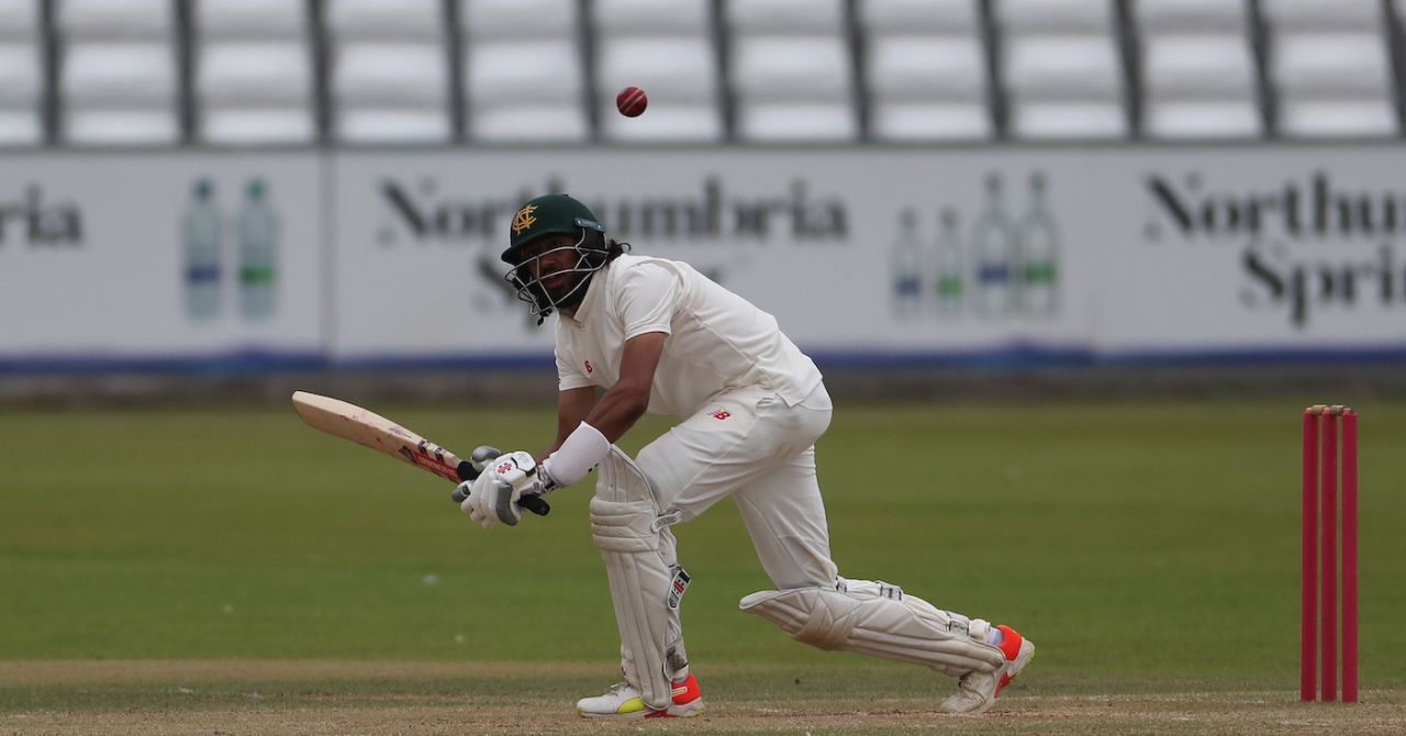 Haseeb Hameed plays defensively, County Select XI vs Indians, Tour match, 3rd day, Chester-le-Street, July 22, 2021