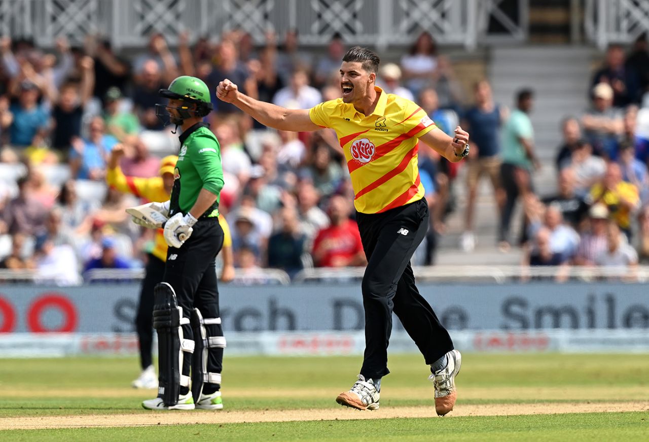 Marchant de Lange ripped through the middle order, Trent Rockets vs Southern Brave, Men's Hundred, Trent Bridge, July 23, 2021