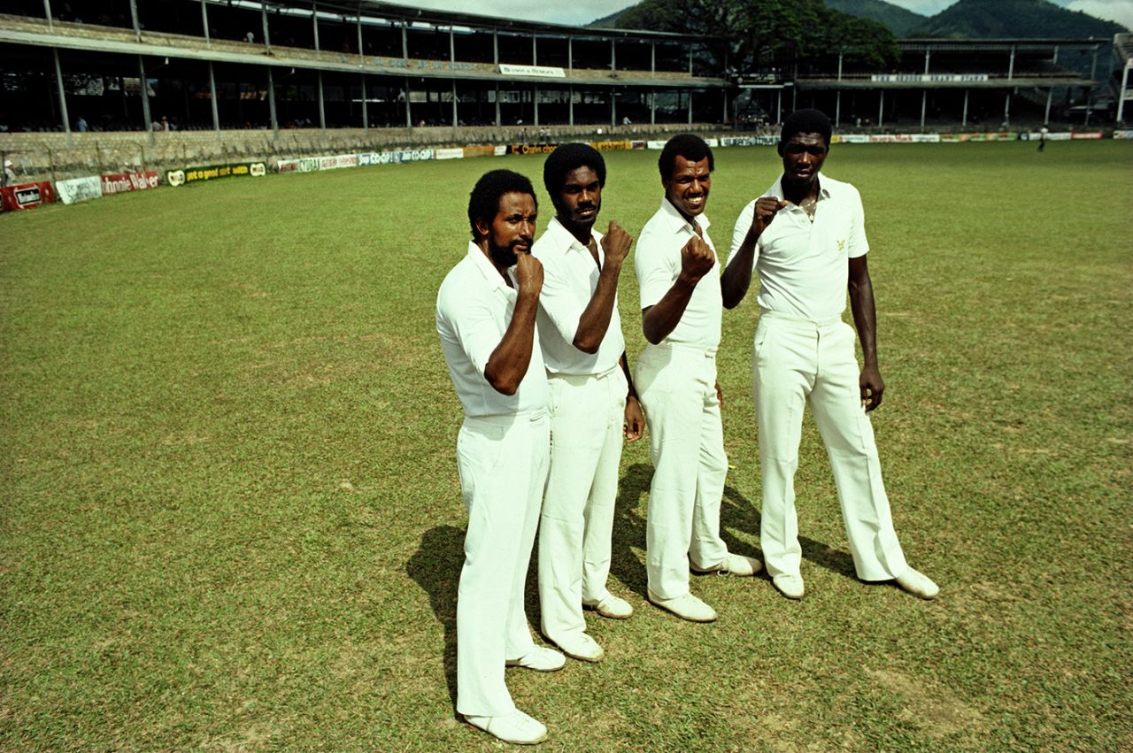 Andy Roberts, Michael Holding, Colin Croft and Joel Garner, Port-of-Spain, February 13, 1981