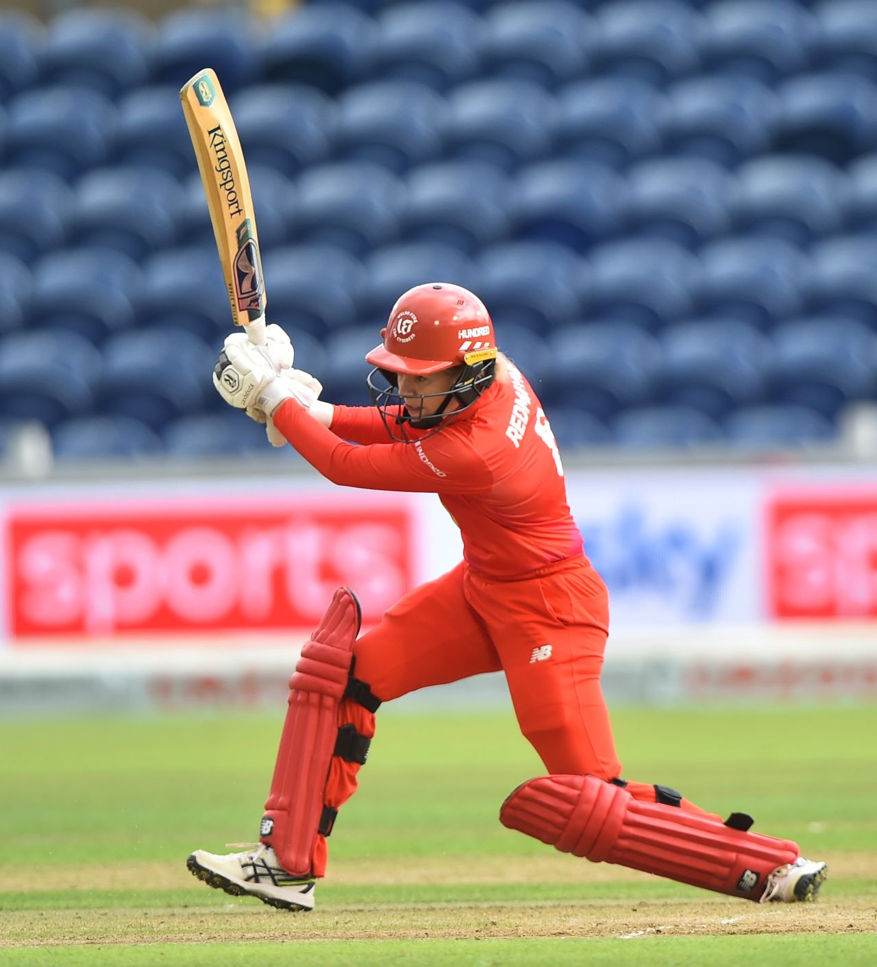 Georgia Redmayne punches into the off side, Welsh Fire vs Southern Brave, Women's Hundred, Cardiff, July 27, 2021