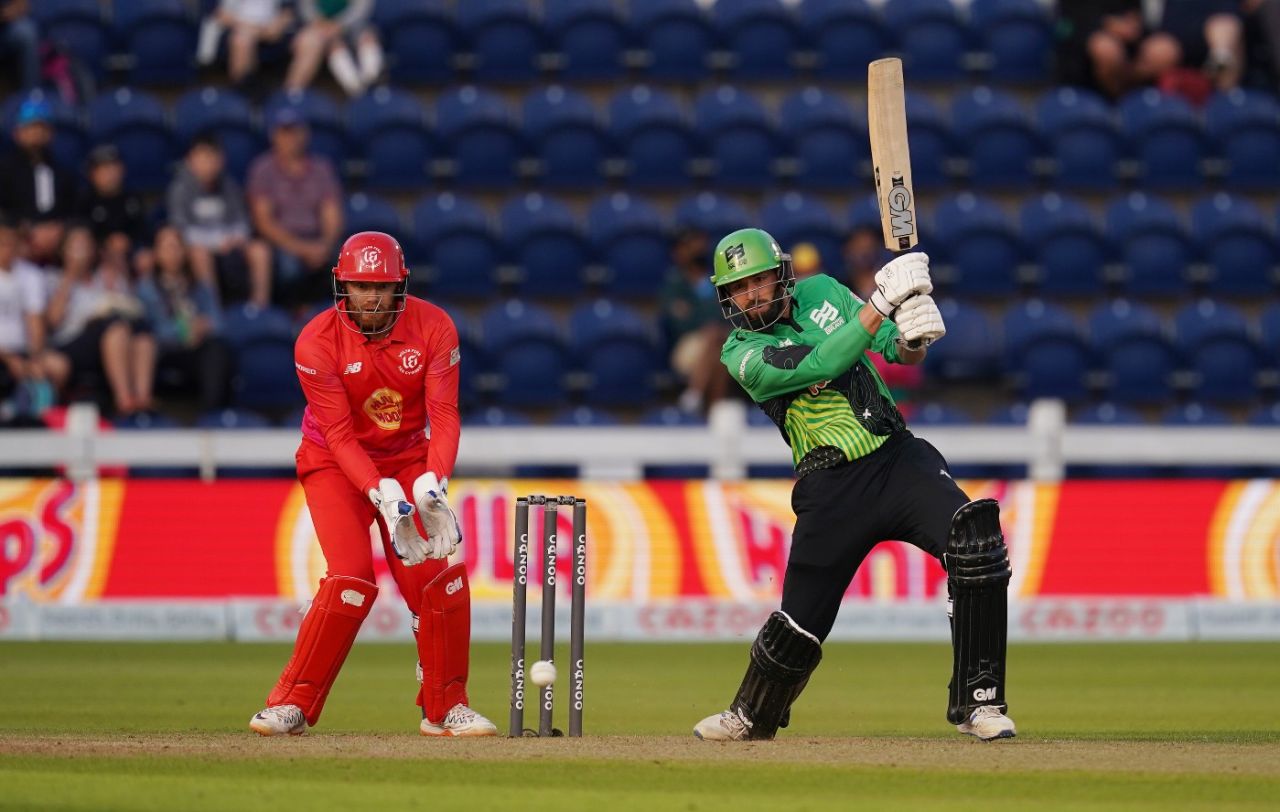 James Vince drives through the covers, Welsh Fire vs Southern Brave, Men's Hundred, Cardiff, July 27, 2021