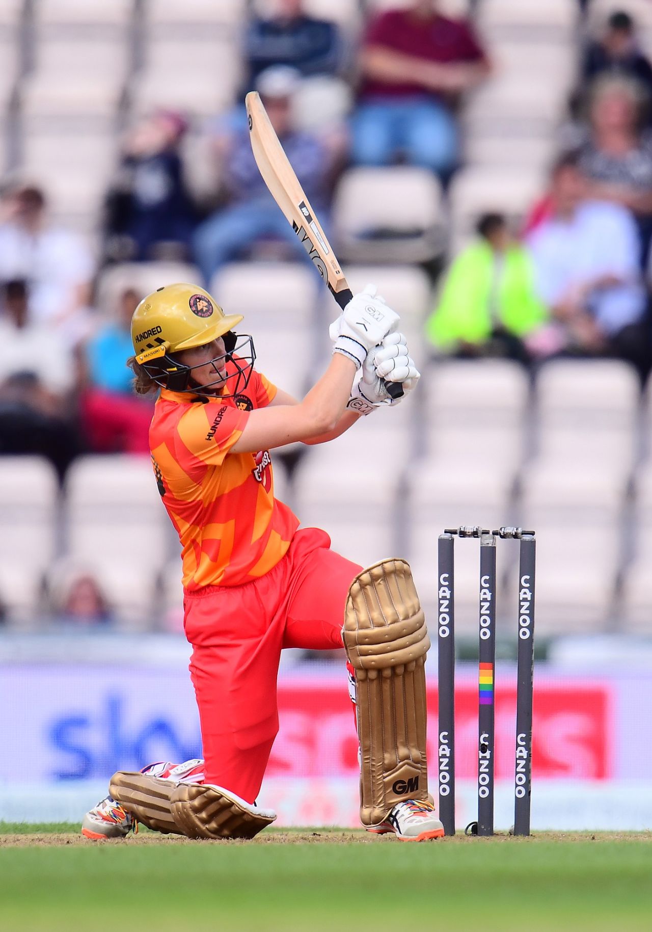 Amy Jones moves across to slog sweep, Birmingham Phoenix Women vs Southern Brave Women, The Hundred Women's competition, Southampton, July 30, 2021