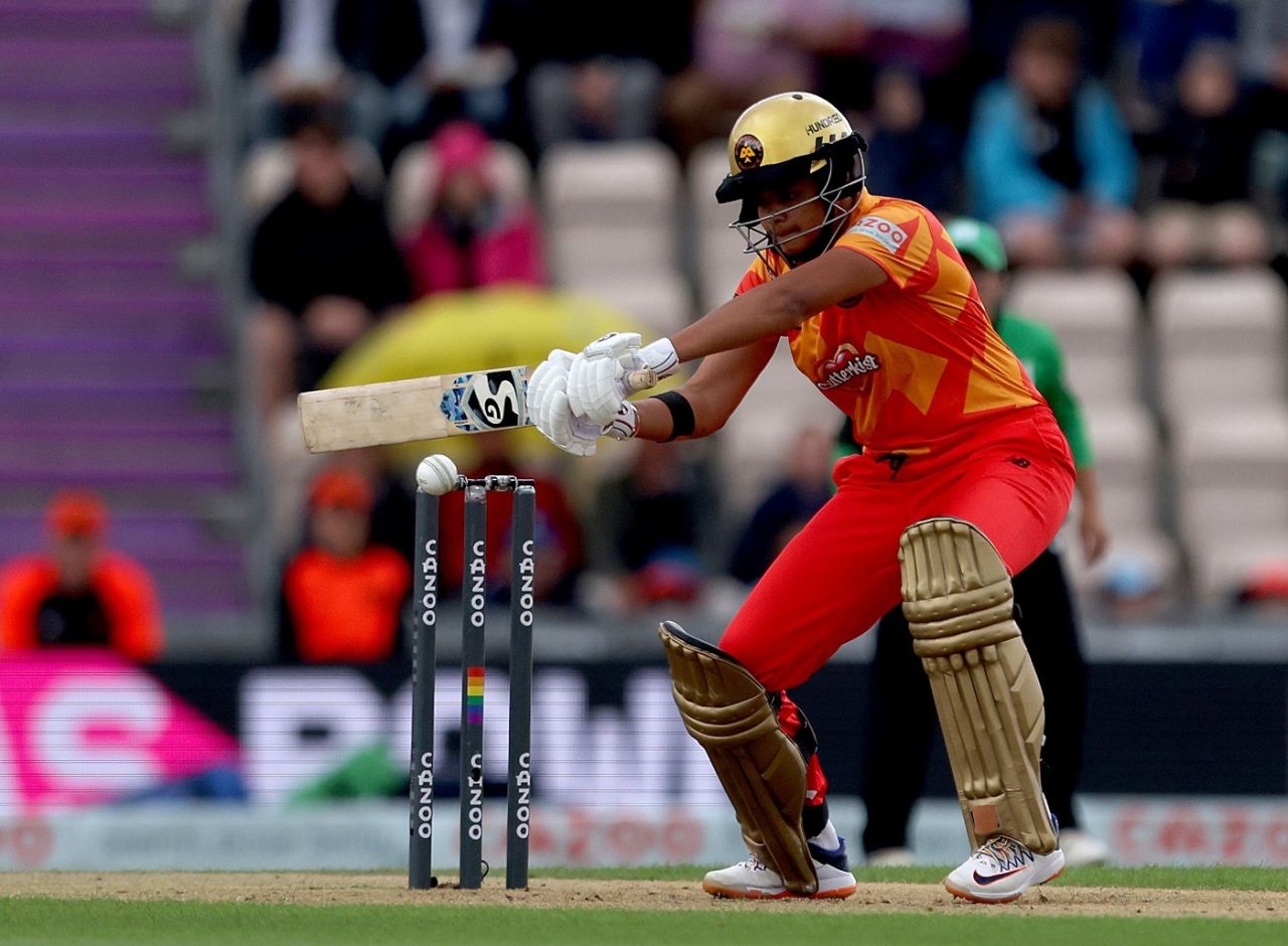 Shafali Verma shapes to cut, Birmingham Phoenix Women vs Southern Brave Women, The Hundred Women's competition, Southampton, July 30, 2021