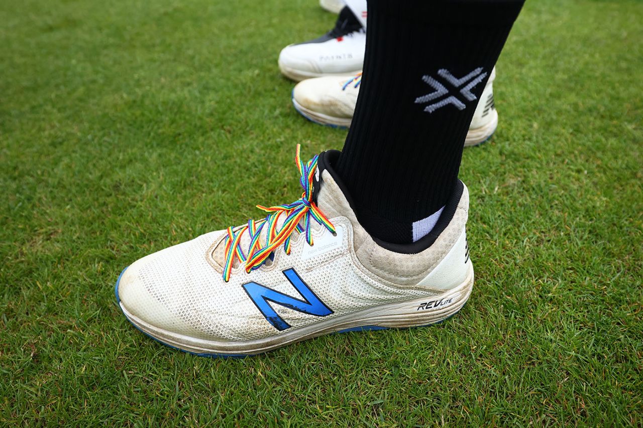 Cricketers in England and Wales will wear rainbow laces across this weekend's fixtures