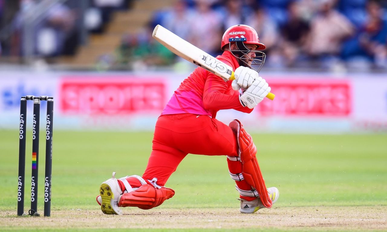 Ben Duckett sweeps into the leg side, Welsh Fire vs Manchester Originals, Men's Hundred, Cardiff, July 31, 2021