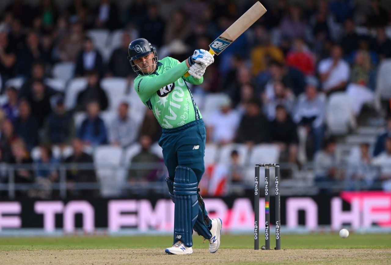 Jason Roy pulls on the front foot, Northern Superchargers vs Oval Invincibles, Men's Hundred 2021, Headingley, July 21, 2021