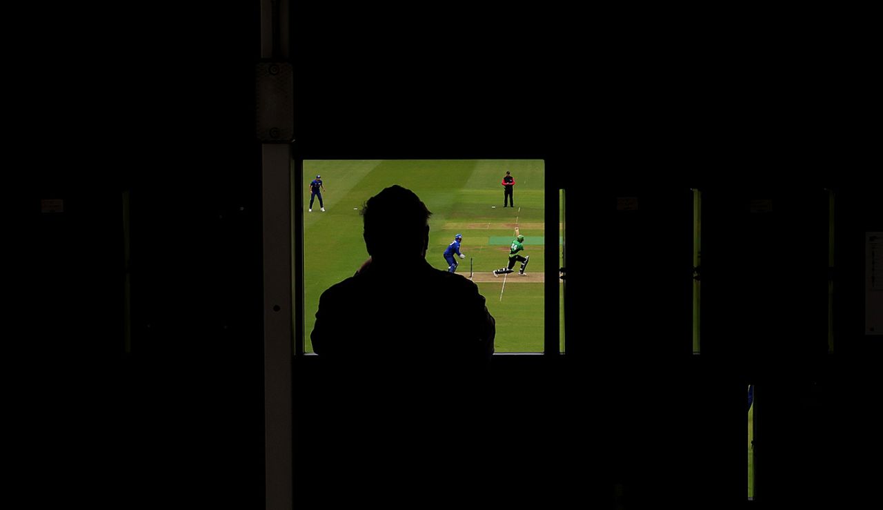 A view of the Hundred action through the scoreboard, London Spirit vs Southern Brave, Lord's, Men's Hundred, August 1, 2021