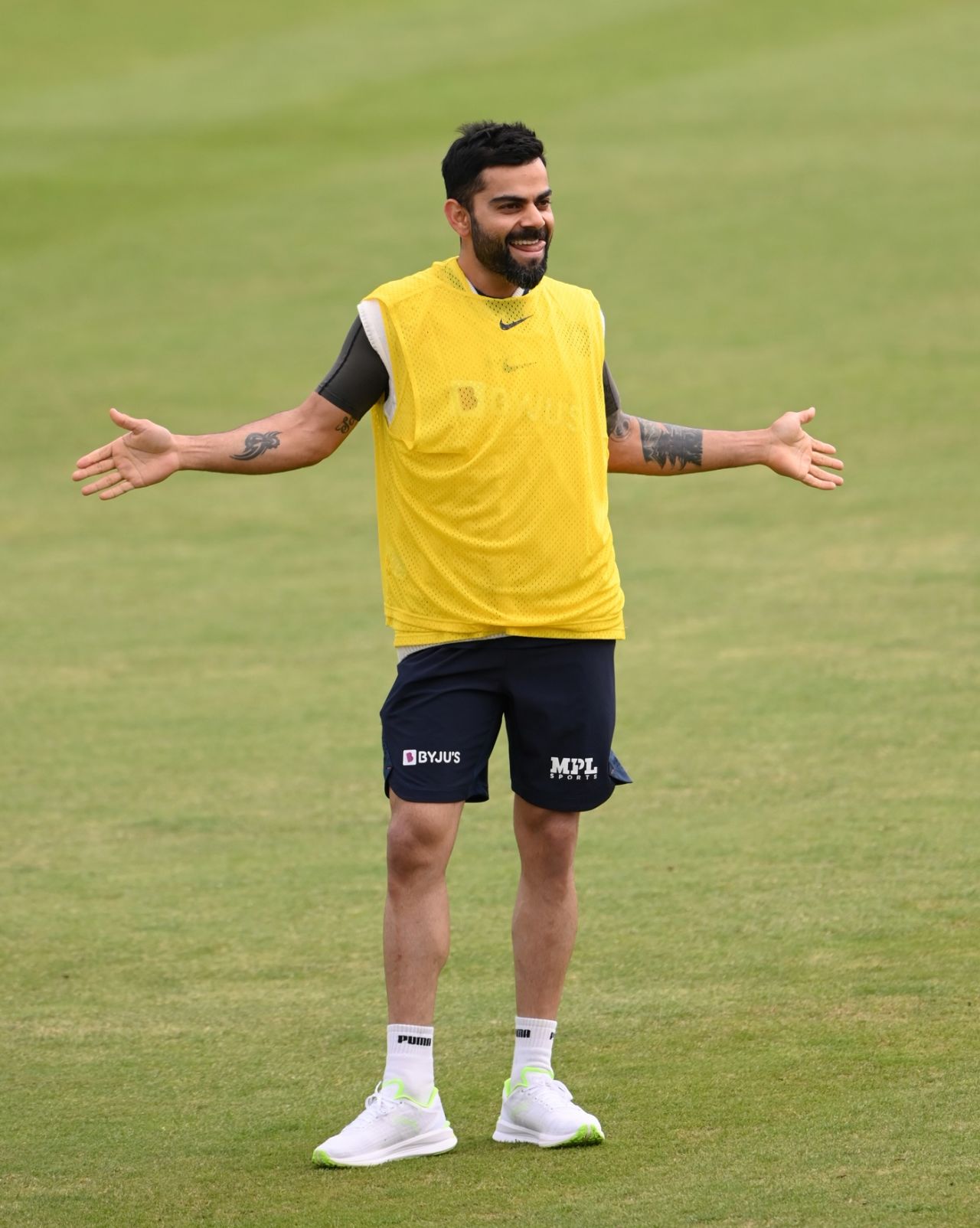 Virat Kohli finds a reason to smile during training, August 2, 2021