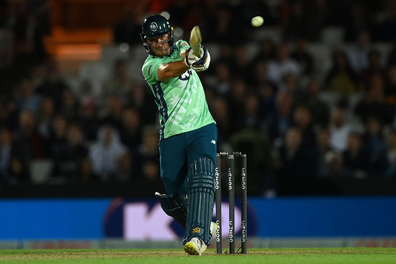 Laurie Evans swats a pull, Oval Invincibles vs Welsh Fire, Men's Hundred, The Oval, August 2, 2021