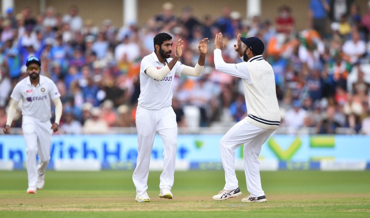 Jasprit Bumrah struck in the first over to dismiss Rory Burns, England vs India, 1st Test, Nottingham, 1st day, August 4, 2021