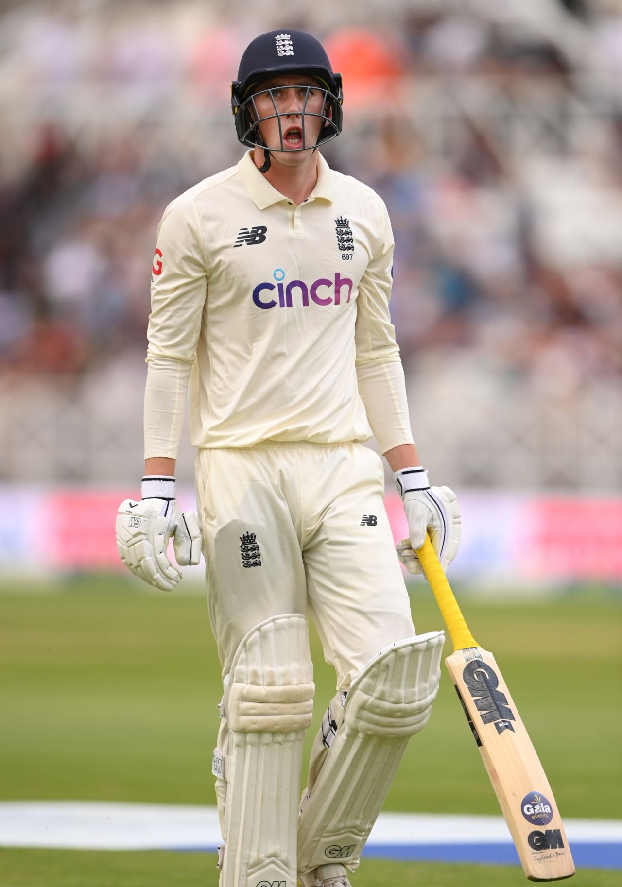 Dan Lawrence walks back after bagging a duck, England vs India, 1st Test, Nottingham, 1st day, August 4, 2021
