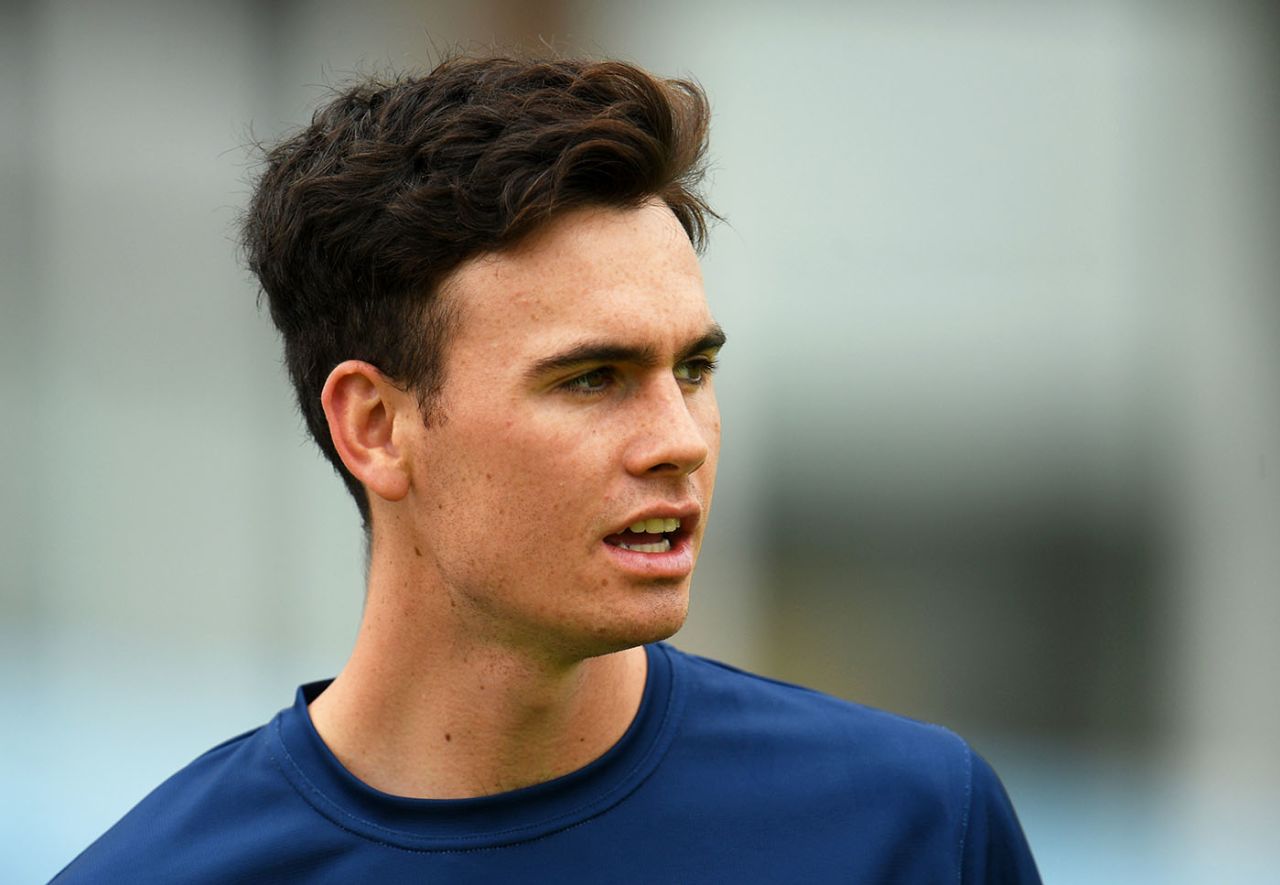 Nathan Gilchrist looks on during a Somerset CCC Training Session, Taunton, July 01, 2020