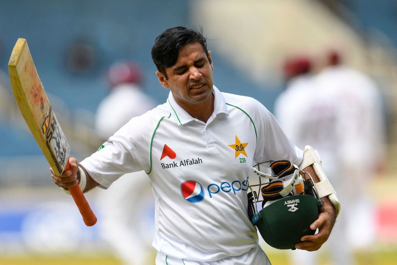 Abid Ali walks off after being dismissed by Jayden Seales, West Indies vs Pakistan, 1st Test, Kingston, 1st day, August 12, 2021
