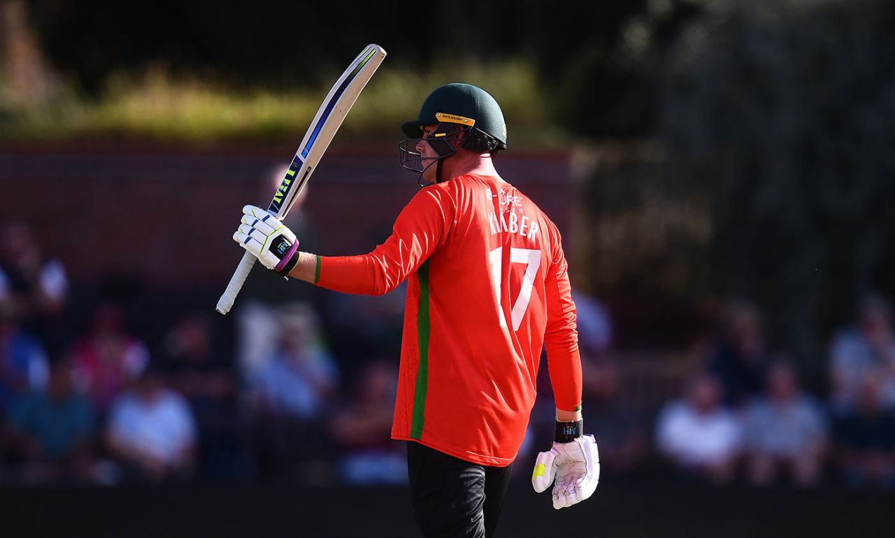 Louis Kimber celebrates a half-century, Somerset vs Leicestershire, Royal London One Day Cup, Taunton, August 10, 2021