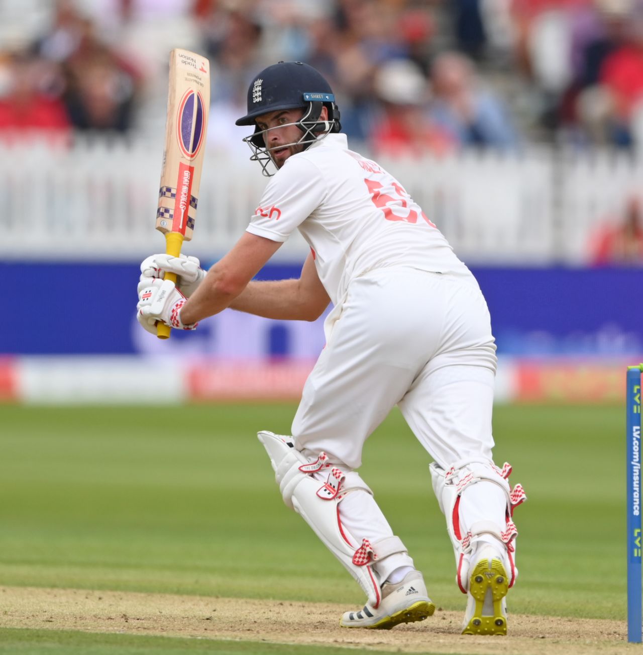 Dom Sibley plays behind square on the leg side, England vs India, 2nd Test, Lord's, London, 2nd day, August 13, 2021