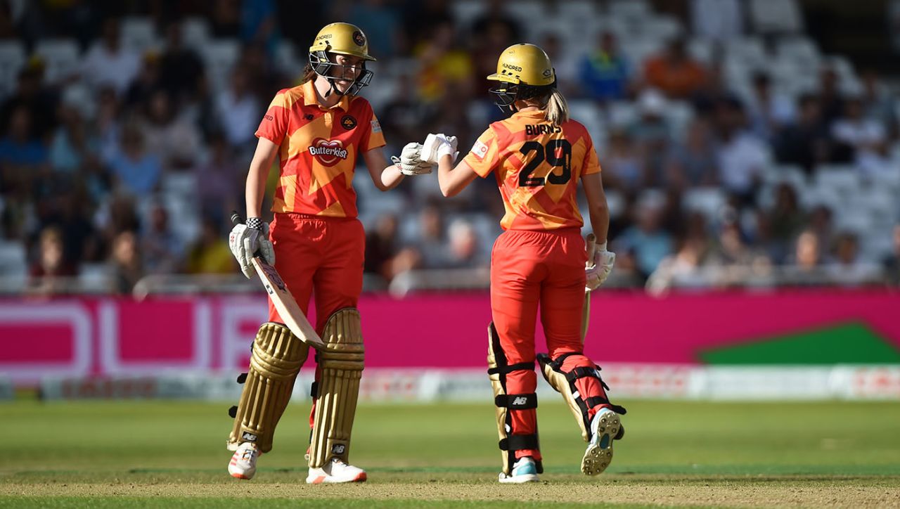 Emily Arlott and Erin Burns put on a crucial 48 runs off 30 balls, Trent Rockets vs Birmingham Phoenix, Women's Hundred, Trent Bridge, August 13, 2021