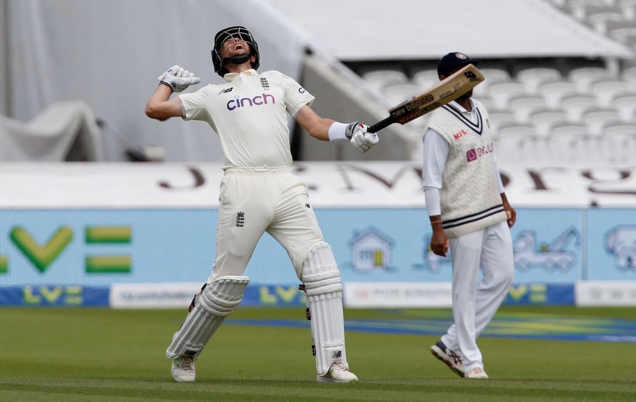 Joe Root lets out a roar on reaching triple digits, England vs India, 2nd Test, Lord's, London, 3rd day, August 14, 2021